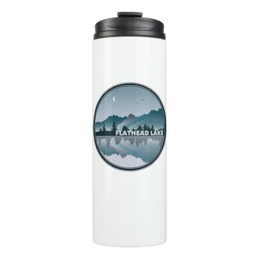 Flathead Lake Montana-weerkaatsing Thermosbeker (Voorkant)