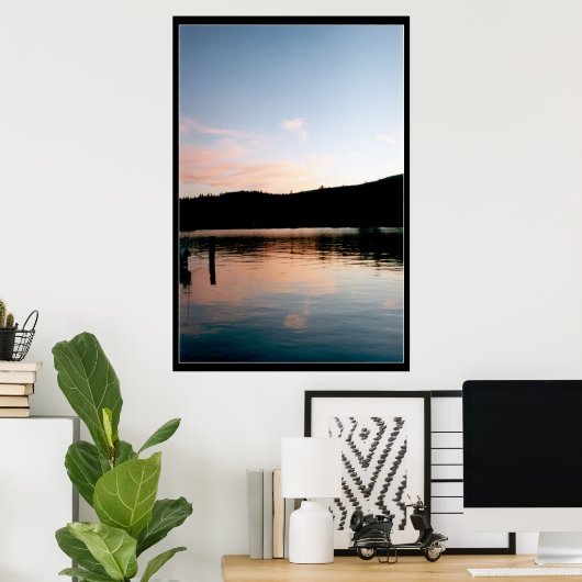 Flathead Lake op Sunset Poster (Thuiskantoor)
