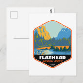 Flathead National Forest Montana  Emblem Briefkaart (Voorkant / Achterkant)