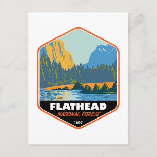 Flathead National Forest Montana  Emblem Briefkaart