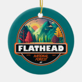 Flathead National Forest Montana Emblem Keramisch Ornament (Voorkant)