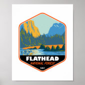 Flathead National Forest Montana  Emblem Poster (Voorkant)