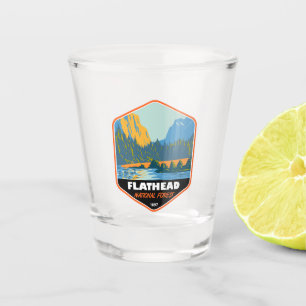 Flathead National Forest Montana  Emblem Shot Glas