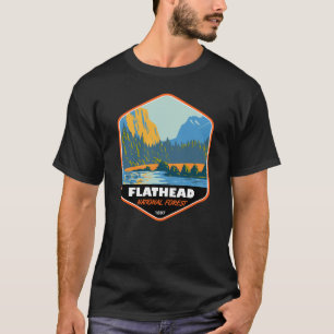 Flathead National Forest Montana  Emblem T-shirt
