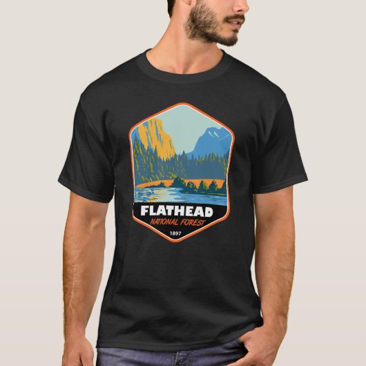 Flathead National Forest Montana  Emblem T-shirt (Voorkant)