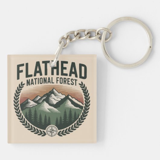 Flathead National Forest Montana Wilderness Sleutelhanger (Achterkant)