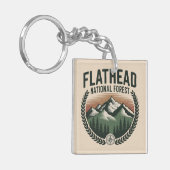 Flathead National Forest Montana-wildernis Sleutelhanger (Voorkant Links)