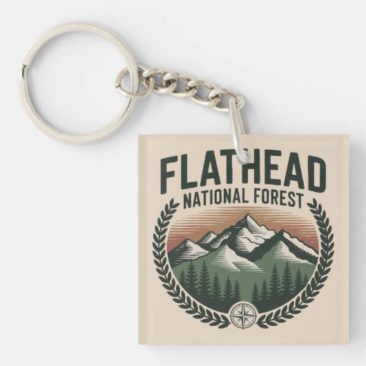 Flathead National Forest Montana-wildernis Sleutelhanger (Voorkant)