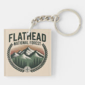 Flathead National Forest Montana-wildernis Sleutelhanger (Achterkant)