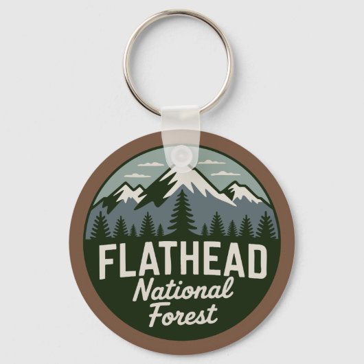 Flathead National Forest Schitterend Berglandschap Sleutelhanger (Voorkant)