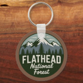 Flathead National Forest Schitterend Berglandschap Sleutelhanger (Achterkant)
