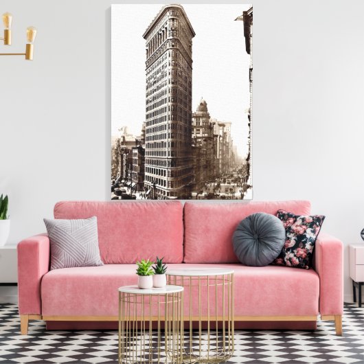Flatiron Building 1910 Canvas Afdruk (Insitu (Woonkamer))