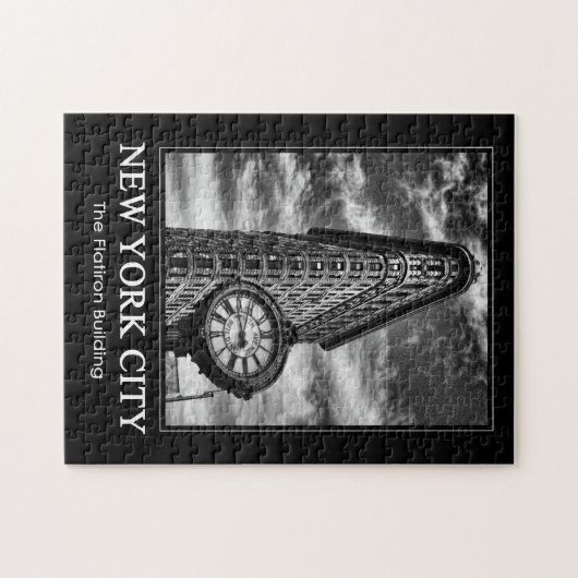 Flatiron Building and Clock in Black and White 1C Legpuzzel (Horizontaal)