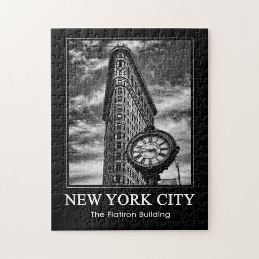 Flatiron Building and Clock in Black and White 1C Legpuzzel (Verticaal)
