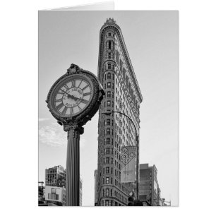 Flatiron Building and Clock in Black and White 2