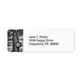 Flatiron Building and Clock in Black and White Etiket (Voorkant)