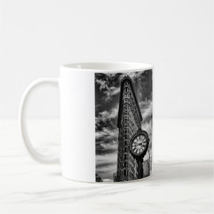 Flatiron Building and Clock in Black and White Koffiemok