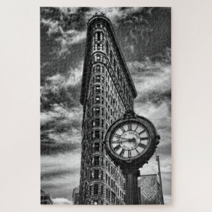 Flatiron Building and Clock in Black and White Legpuzzel
