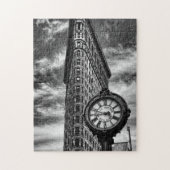 Flatiron Building and Clock in Black and White Legpuzzel (Verticaal)
