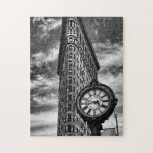 Flatiron Building and Clock in Black and White Legpuzzel