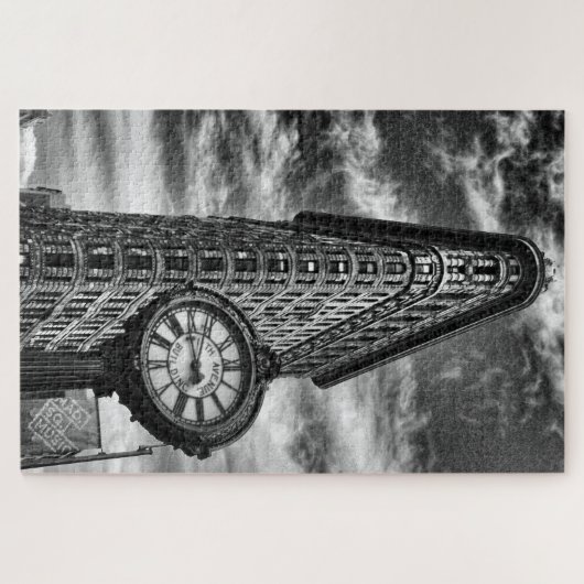 Flatiron Building and Clock in Black and White Legpuzzel (Horizontaal)