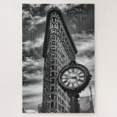 Flatiron Building and Clock in Black and White Legpuzzel (Verticaal)