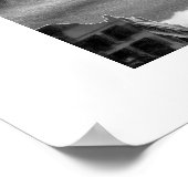 Flatiron Building and Clock in Black and White Poster (Hoek)