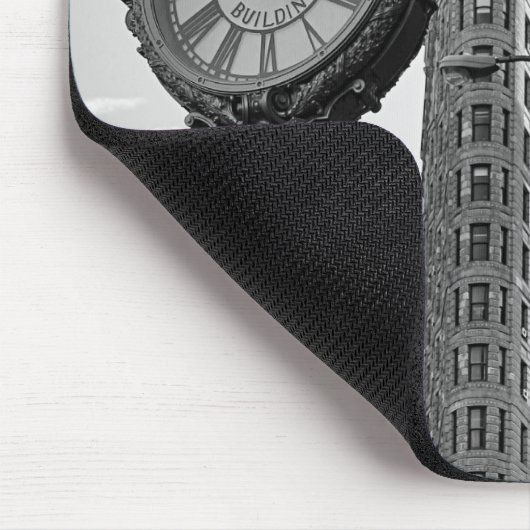 Flatiron Building and Clock in Black White #2 Muismat (Hoek)