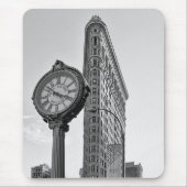 Flatiron Building and Clock in Black White #2 Muismat (Voorkant)