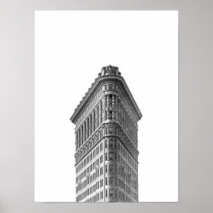 Flatiron Building Black & White Minimalist Poster