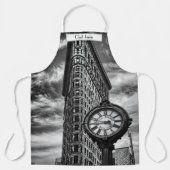 Flatiron Building en Klok in Zwart en Wit 1C2 Schort (Voorkant)