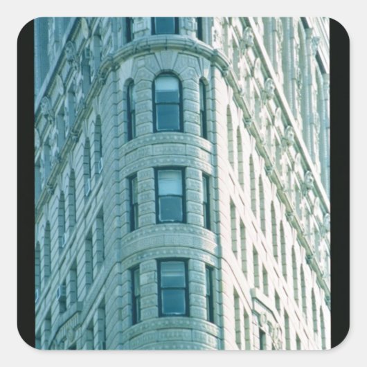 Flatiron Building (foto) 2 Vierkante Sticker (Voorkant)