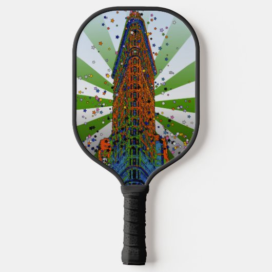 Flatiron Building - Green & White Rays Pickleball Paddle (Achterkant)