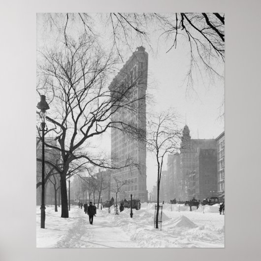 Flatiron Building in Winter, 1905.  foto Poster (Voorkant)