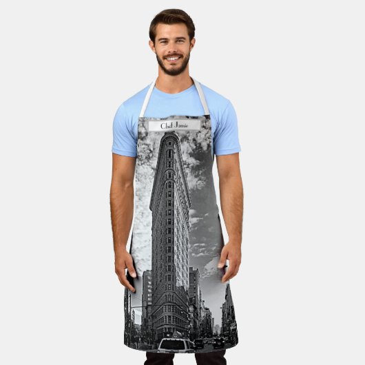 Flatiron Building met wolken Zwart en Wit Schort (Gedragen)