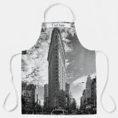 Flatiron Building met wolken Zwart en Wit Schort (Voorkant)