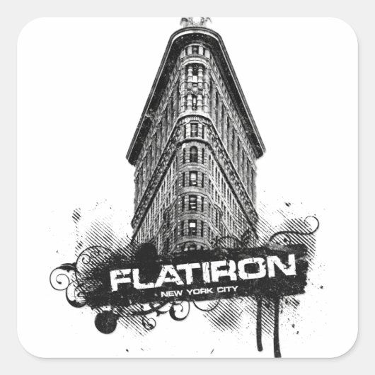 Flatiron Building New York City Vierkante Sticker (Voorkant)
