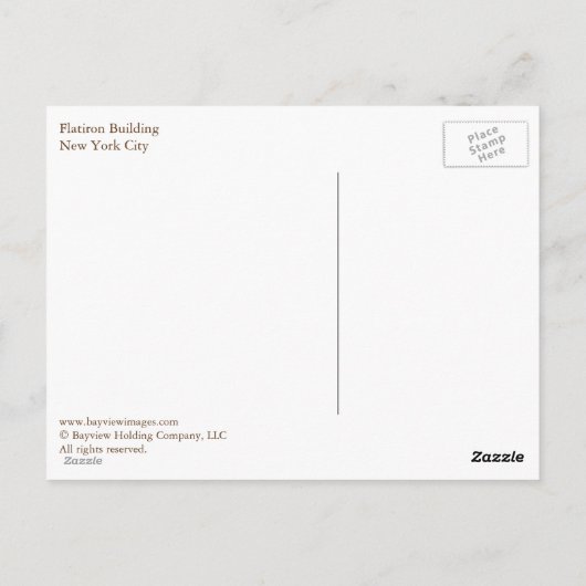 Flatiron Building, NYC Briefkaart (Achterkant)
