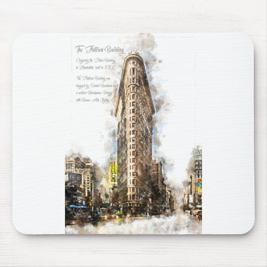 FlatIron Building Watercolor Muismat (Voorkant)