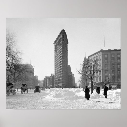 Flatiron Building winterscène, 1905. Antiek Poster (Voorkant)