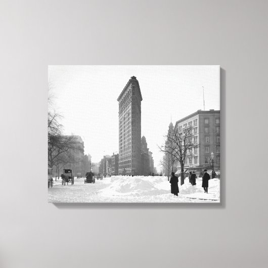 Flatiron Building Winterse scène, 1905 Canvas Afdruk (Voorkant)