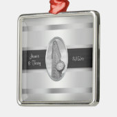 Flatiron Building Wit Zilver BW Trouwornament Metalen Ornament (Links)
