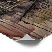 Flatiron District Straat Met Kasseien Sporen Poster (Hoek)