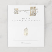 Flatiron Hotel New York City bruiloft gevouwen Plaatskaartje (Buitenkant ongevouwen)