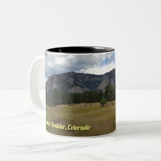 Flatirons, Boulder, Colorado - Tweekleurige Koffiemok (Voorkant links)
