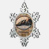 Flatirons, Chautauqua Park, Boulder Colorado Tin Sneeuwvlok Ornament (Rechts)
