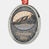 Flatirons, Chautauqua Park, kerst in Boulder Metalen Ornament (Links)