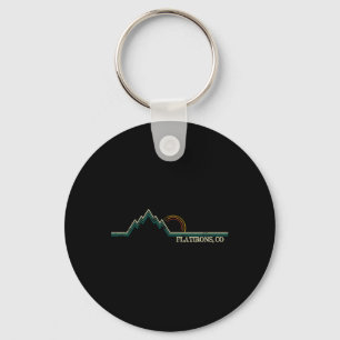 Flatirons Colorado Retro Bergbeklimmen Zomer Sleutelhanger