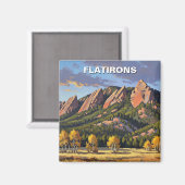 Flatirons Colorado Travel Magneet (Voorkant / Achterkant)