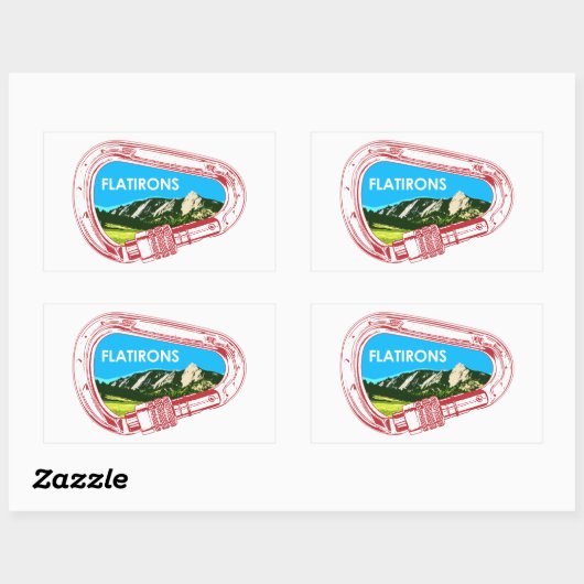 Flatirons klimmer Carabiner Rechthoekige Sticker (Vel)